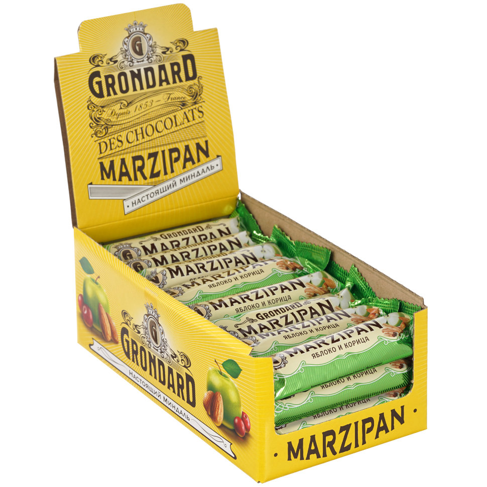  TM Grondard     (9388) Батончики глазированные Марципановые Яблоко-Корица, (24шт по 50г)     в Оренбурге