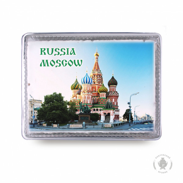 №3 Пряник 600г RUSSIA MOSCOW с фотопечатью (в подарочной пластиковой упаковке)  в Оренбурге